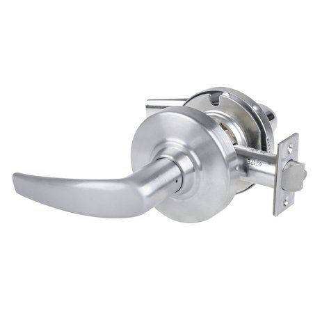 SCHLAGE Grade 2 Passage Cylindrical Lock with Field Selectable Vandlgard, Athens Lever, Non-Keyed, Satin Chr ALX10 ATH 626AM